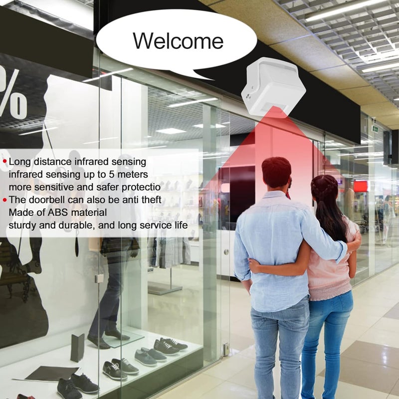 klarako Motion Sensor Doorbell Infrared Alarm Anti Theft Device Rotatable Flexible Motion Sensor Door Chime for Business Store Welcome Buzzer Monitor - Image 2