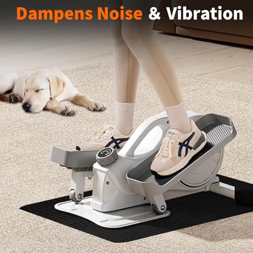 THAILE Double-Sided Non-Slip Workout Mat for Elliptical Machine, 23.6" x 17" Stepper Mat for Under Desk Ellipticals & Pedal Exercisers, Stability & Floor Protection, Vibration Plate Mat Compatible - Image 4