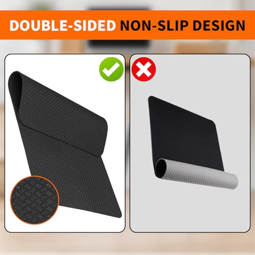 THAILE Double-Sided Non-Slip Workout Mat for Elliptical Machine, 23.6" x 17" Stepper Mat for Under Desk Ellipticals & Pedal Exercisers, Stability & Floor Protection, Vibration Plate Mat Compatible - Image 2