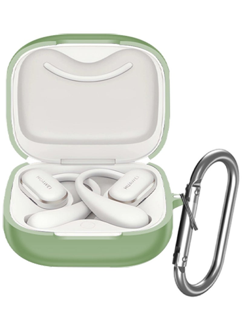 for Huawei FreeArc Case, Soft Silicone Cover, with Carabiner, Light Green - Image 1