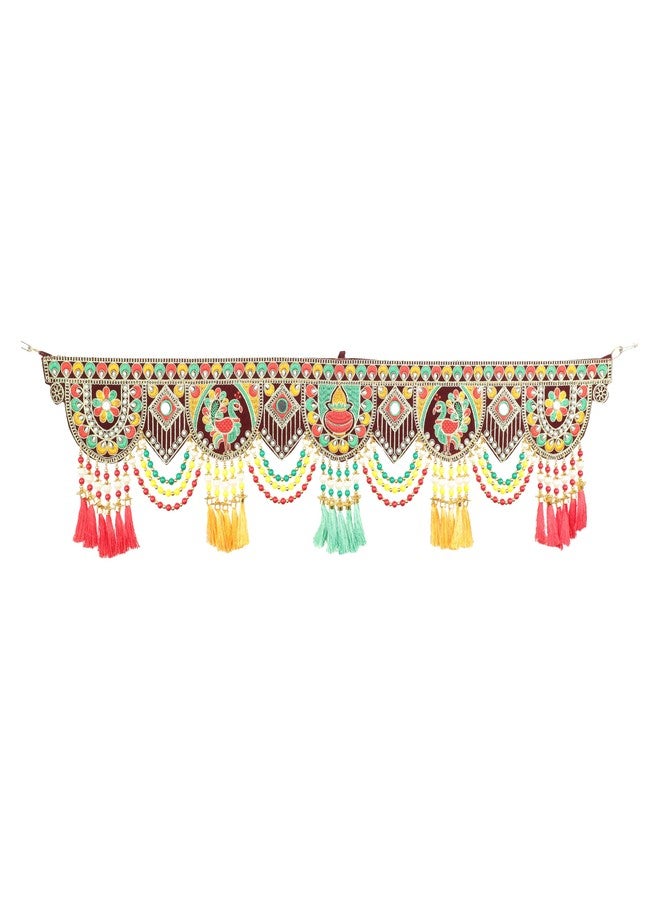 Aditri Creation Handcrafted Peacock Toran Hanging is made of Colourful Thread Tassel with Moti Bead Set Door Hanging Bandanwar Home Decor Entrance for Traditional Festival New year Decorations Gifts (Size:-36"X9") - Image 4