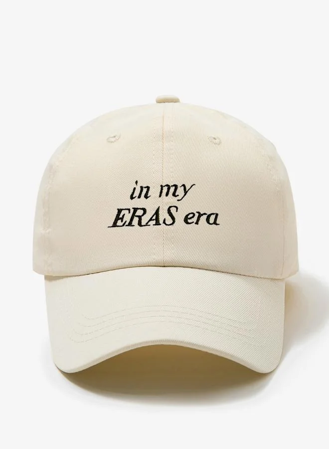 Take Two Beige Slogan Embroidery Baseball Cap