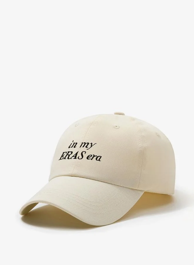Take Two Beige Slogan Embroidery Baseball Cap