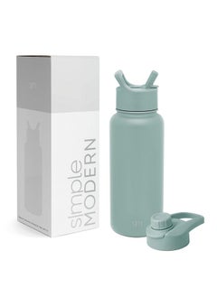 Simple Modern Simple Modern Water Bottle with Straw and Chug Lid Vacuum Insulated Stainless Steel Metal Thermos | Reusable Leak Proof BPA-Free Flask for Sports Gym | Summit Collection | 32oz, Sea Glass Sage  - Image 1