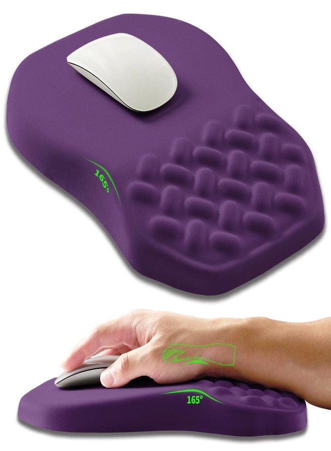 Armanza Ergonomic Slope Mouse Pad Wrist Support, Wrist Rest Mousepad for Carpal Tunnel Pain Relief with Massage Bulge and Slow Rebound Memory Foam (12x8 inch, Deep Purple) - Image 1