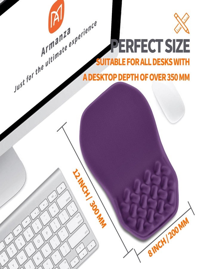 Armanza Ergonomic Slope Mouse Pad Wrist Support, Wrist Rest Mousepad for Carpal Tunnel Pain Relief with Massage Bulge and Slow Rebound Memory Foam (12x8 inch, Deep Purple) - Image 5
