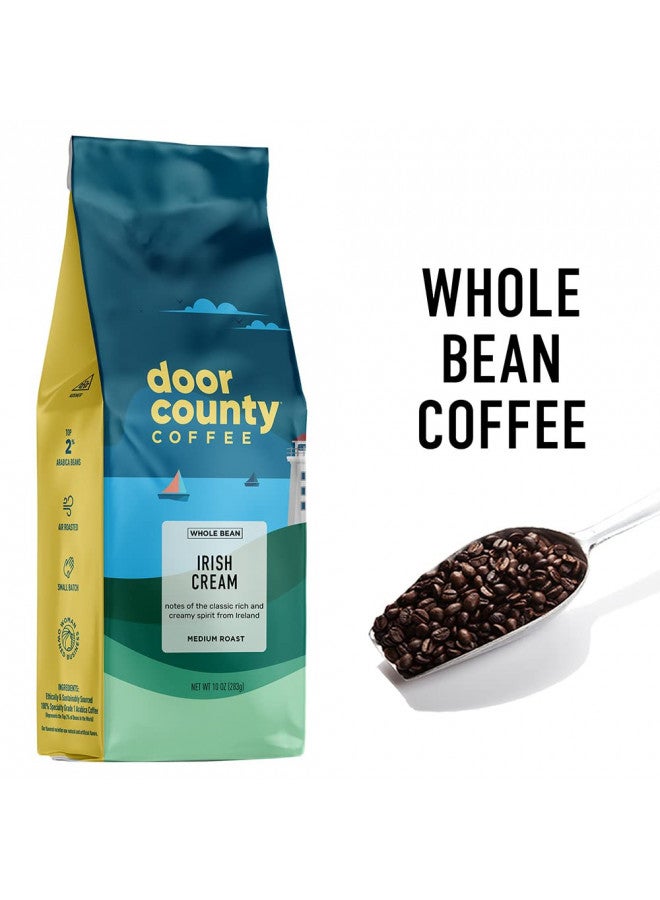 Door County Coffee & Tea Co. Door County Coffee Irish Creme Flavored Coffee Whole Bean | 10 oz Bag | Flavored Whole Bean Coffee Medium Roast | 100% Specialty Arabica Coffee Whole Bean | Flavored Gourmet Coffee | Irish Creme  - Image 2
