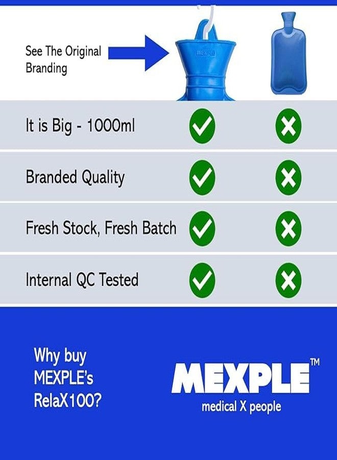 MEXPLE RelaX100 Water Rubber Bottle Bag for Pain Relief Therapy, 2ltr (Pack of 1) Brand Blue Color - Image 4