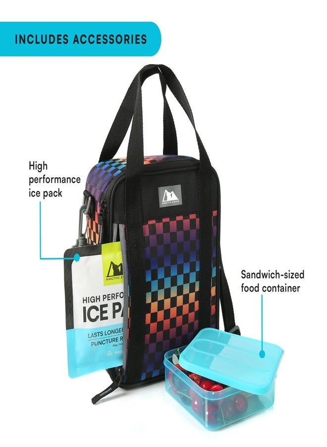 Arctic Zone Urban Lunch Box Combo with 210g Ice Pack and Sandwich Container, Checkered - Image 3