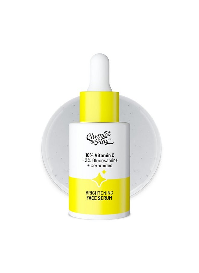 Chemist at Play Chemist At Play 10% Vitamin C Face Serum |Brightens & Gives Glow |Fades Dark Spots |Treats Hyperpigmentation| Balances Melanin Production | Ethyl Ascorbic Acid & Glucosamine | For All Skin Types 30ml  - Image 1