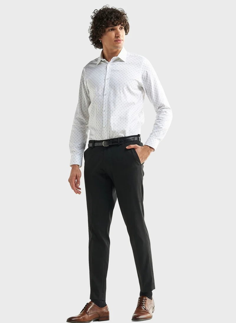 FAV Solid Belted Pants With Pockets