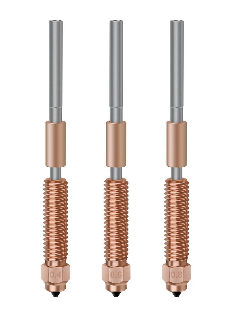 K1 Hardened Steel Nozzle Set, 0.4mm, 0.6mm, 0.8mm (3PCS) for Fast Printing and High Flow Extruder, Compatible with Creality K1/K1C/K1 Max/Ender 3 V3 3D Printers  - Image 1
