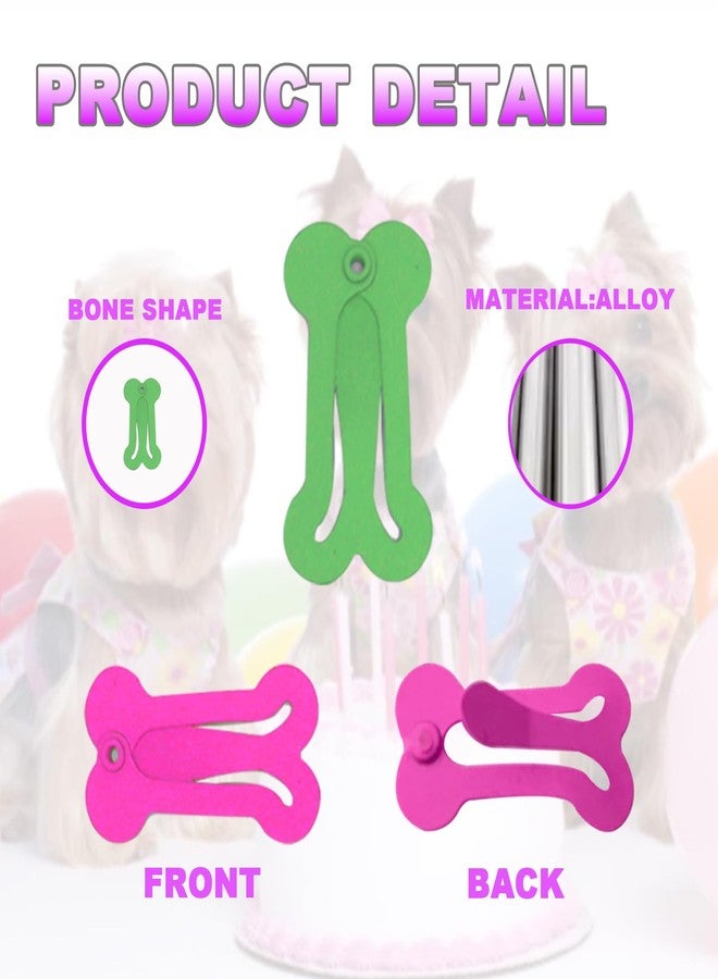 CUTEABC Dog Hair Clips, 40 PCS Cat Hair Clips,1 Inch Dog Bone Hair Clips,Small Mini Snap Hair Clips,Cute Multicolor Puppy Dog Barrettes for Dog Cat Pet Grooming Bows Hair Decoration Accessories - Image 3