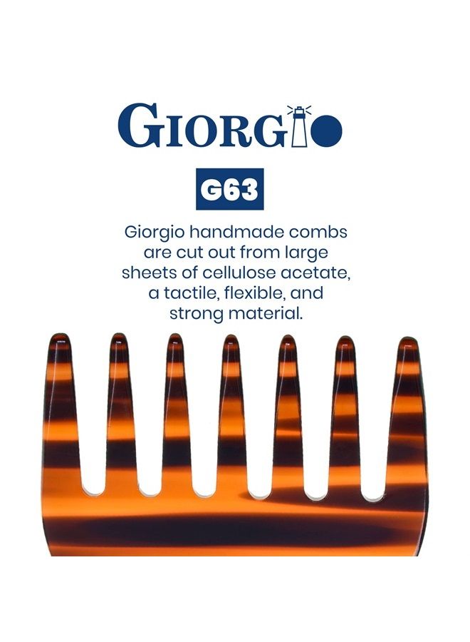 Giorgio Giorgio G63 Small Travel Purse Hair Detangling Comb, Pocket Wide Tooth Comb for Curly Hair, Thick Wavy. Hair Detangler Comb For Wet and Dry Everyday Care. Handmade of Cellulose, Saw-Cut Hand Polished - Image 5