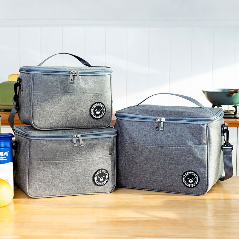 Insulated Lunch Bag Cooler Bag with Aluminum Foil Oxford Fabric Waterproof Large Capacity - Image 4