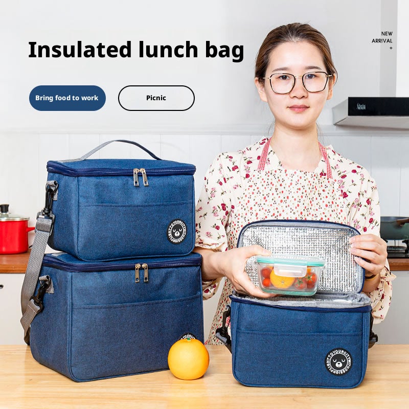 Insulated Lunch Bag Cooler Bag with Aluminum Foil Oxford Fabric Waterproof Large Capacity - Image 1