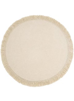 Round Area Rug Carpet Beige 120x120cm