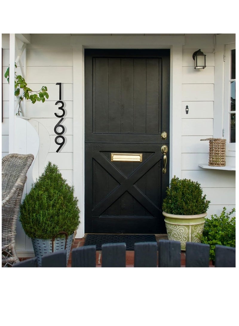 رات سو 8 بوصة أرقام البيت العائم لخارج أسود كبير مضاد للصدأ رقم المنزل مع الأظافر مجموعة وقالب سهل أن يتم خيانه لعنوان البيت الخارجي شارع بوابة الجراج المزرعة رقم 3. - Image 2