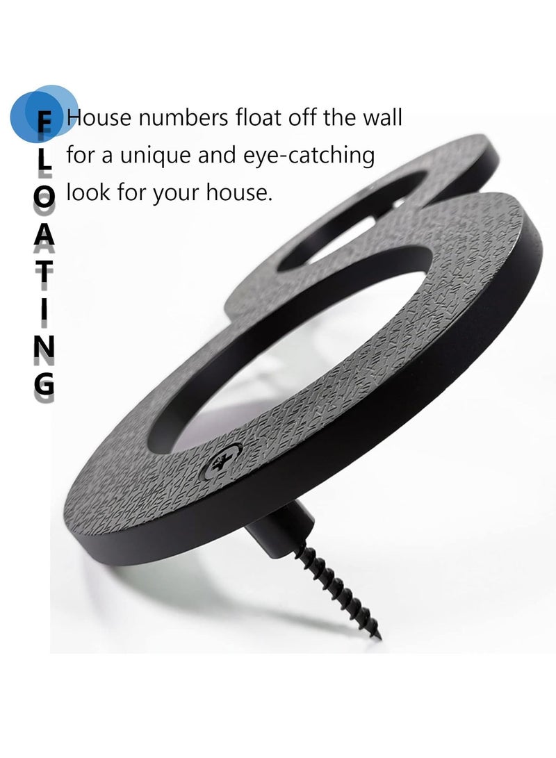 رات سو 8 بوصة أرقام البيت العائم لخارج أسود كبير مضاد للصدأ رقم المنزل مع الأظافر مجموعة وقالب سهل أن يتم خيانه لعنوان البيت الخارجي شارع بوابة الجراج المزرعة رقم 3. - Image 3