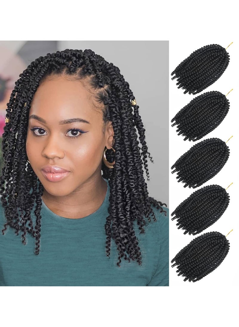 SYOSI Spring Twist Hair Fluffy Spring Twists Bomb Twist Hair Synthetic Fiber Fluffy Passion Twist Crochet Braids Low Temperature Twist Crochet Braids for Women Braiding Crochet Hair 5 Packs 8 Inch - Image 1