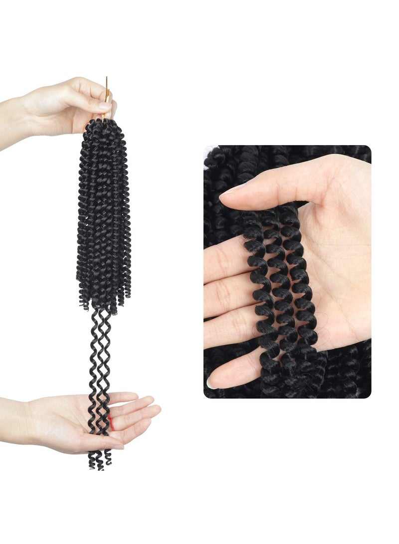 SYOSI Spring Twist Hair Fluffy Spring Twists Bomb Twist Hair Synthetic Fiber Fluffy Passion Twist Crochet Braids Low Temperature Twist Crochet Braids for Women Braiding Crochet Hair 5 Packs 8 Inch - Image 2