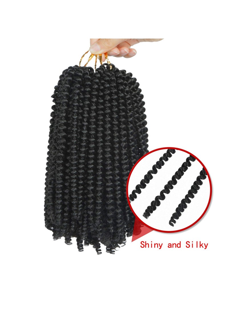 SYOSI Spring Twist Hair Fluffy Spring Twists Bomb Twist Hair Synthetic Fiber Fluffy Passion Twist Crochet Braids Low Temperature Twist Crochet Braids for Women Braiding Crochet Hair 5 Packs 8 Inch - Image 3