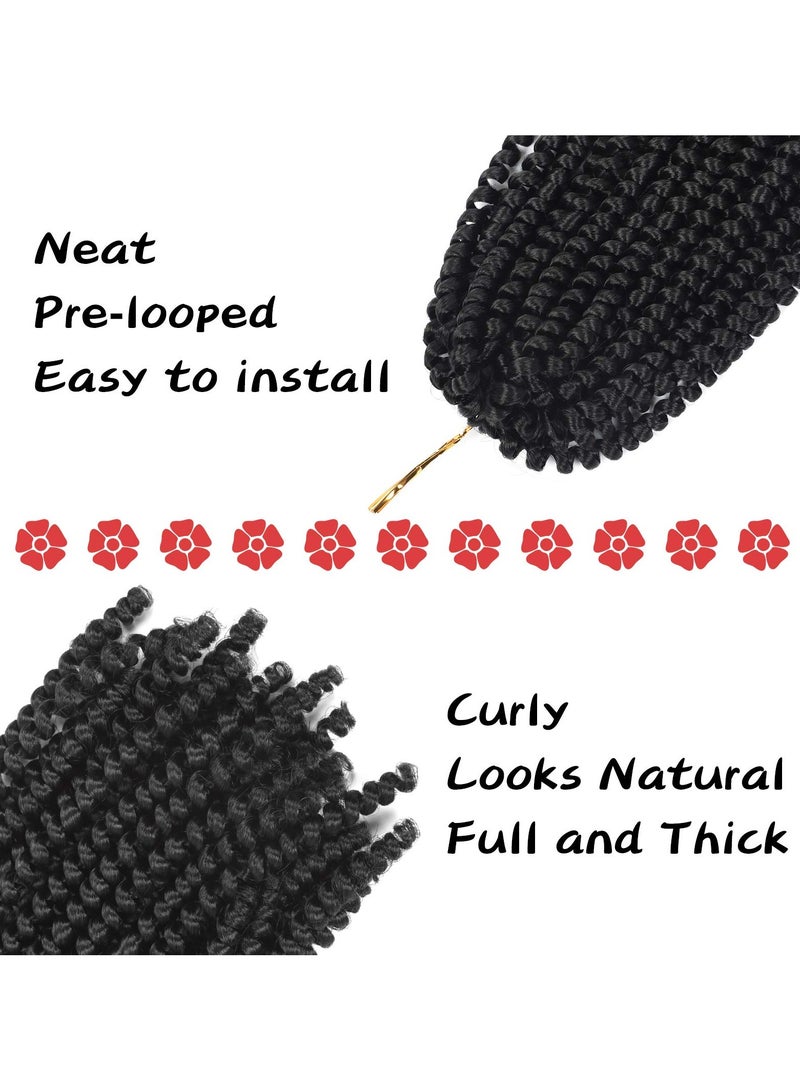 SYOSI Spring Twist Hair Fluffy Spring Twists Bomb Twist Hair Synthetic Fiber Fluffy Passion Twist Crochet Braids Low Temperature Twist Crochet Braids for Women Braiding Crochet Hair 5 Packs 8 Inch - Image 4