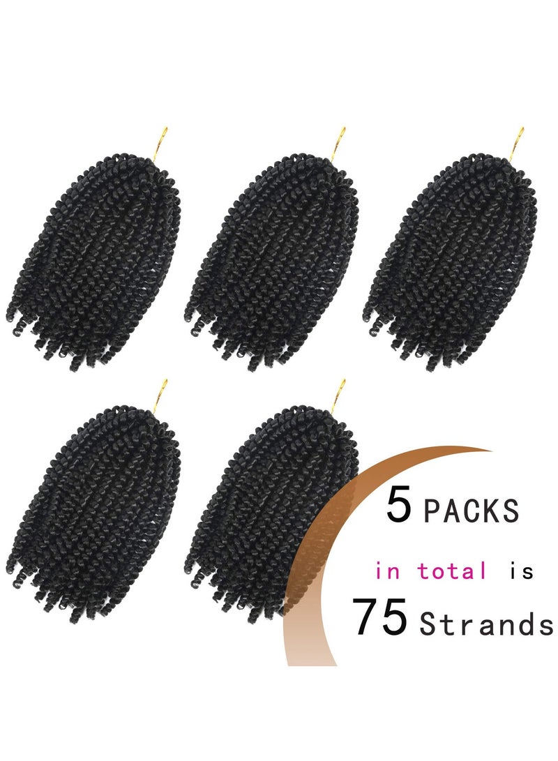 SYOSI Spring Twist Hair Fluffy Spring Twists Bomb Twist Hair Synthetic Fiber Fluffy Passion Twist Crochet Braids Low Temperature Twist Crochet Braids for Women Braiding Crochet Hair 5 Packs 8 Inch - Image 5