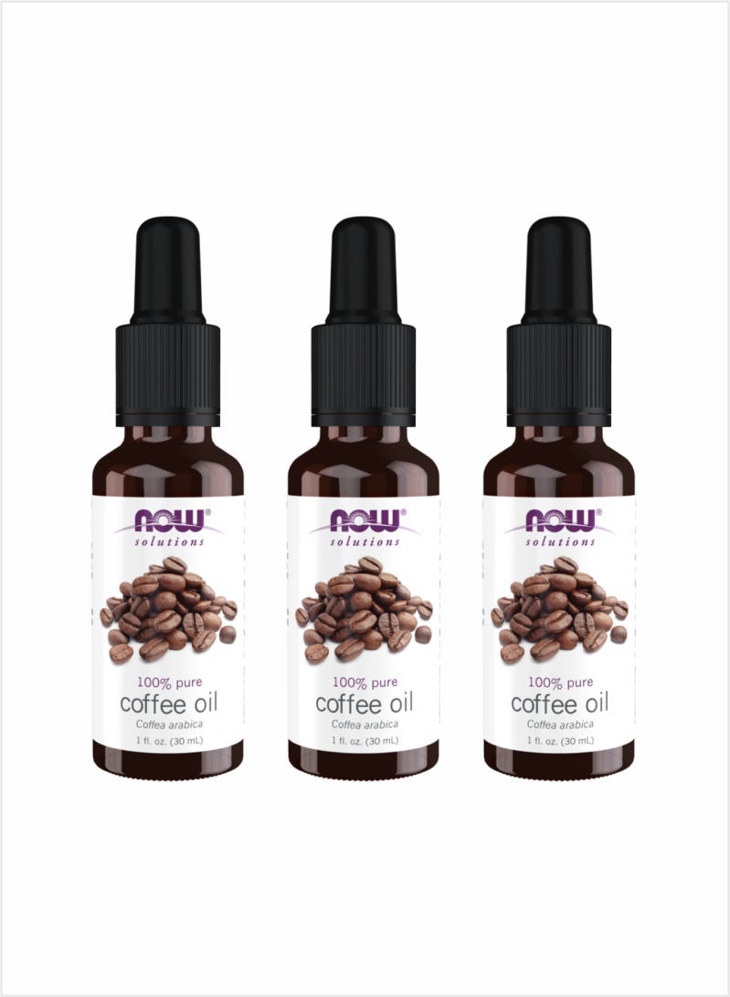 NOW Coffee Essential Oil - Pure Energizing Scent, 30ml (Pack of 3)
