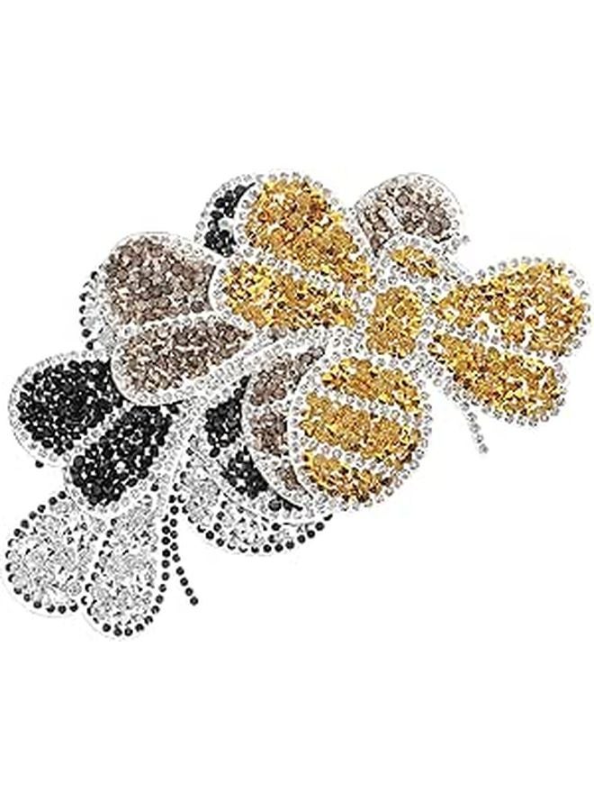 Bee Rhinestone Iron On Patches Glittery Transfer For Clothing Shoes Bags Decor - Image 1