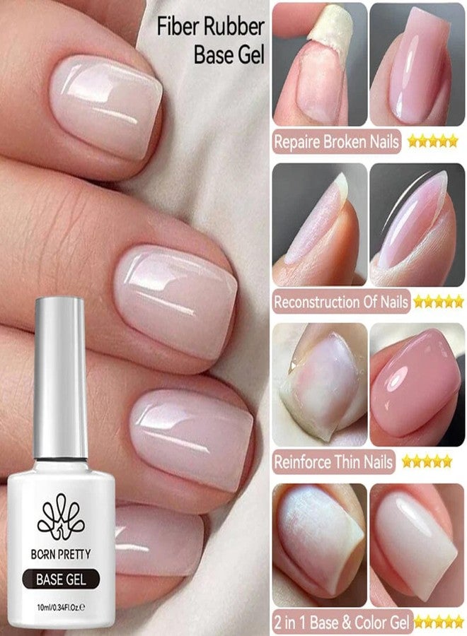 بورن بريتي جل أساس مطاطي من الألياف للأظافر 10 مل BORN PRETTY NailGel Art من BELLE GAGA® مقوي قوي للأظافر ومصلح، جل أساس يدوم طويلاً لا يحتاج إلى مسح (60890-أبيض حليبي) - Image 5