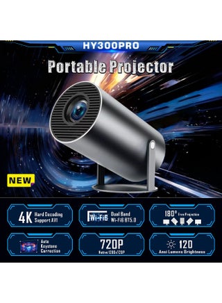 Rotatable Mini Projector - Support 4K - Smart Projector with 5G Dual-band Wifi and Bluetooth 5.0 - Mobile Home Theater - Compatible With Android/iOS/Windows/TV Stick/HDMI/USB. - view 2