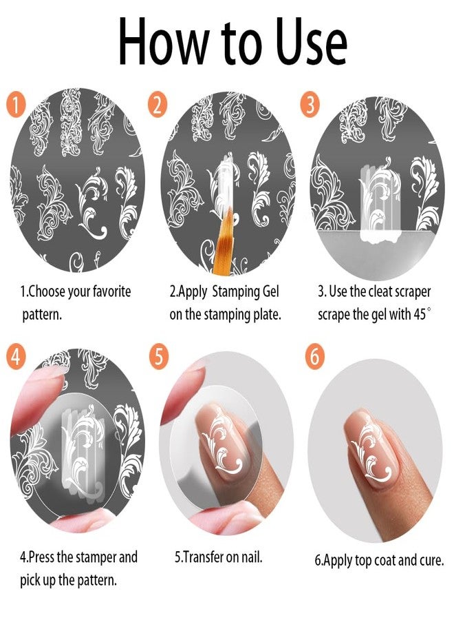 PH PandaHall 3pcs Swirl Plant Nail Stamping Plates Flower Art Stencils French Nails Art Templates Nail Image Plates for Women Spring Nails Manicure Salon 4.7x2.3 Inch - Image 4