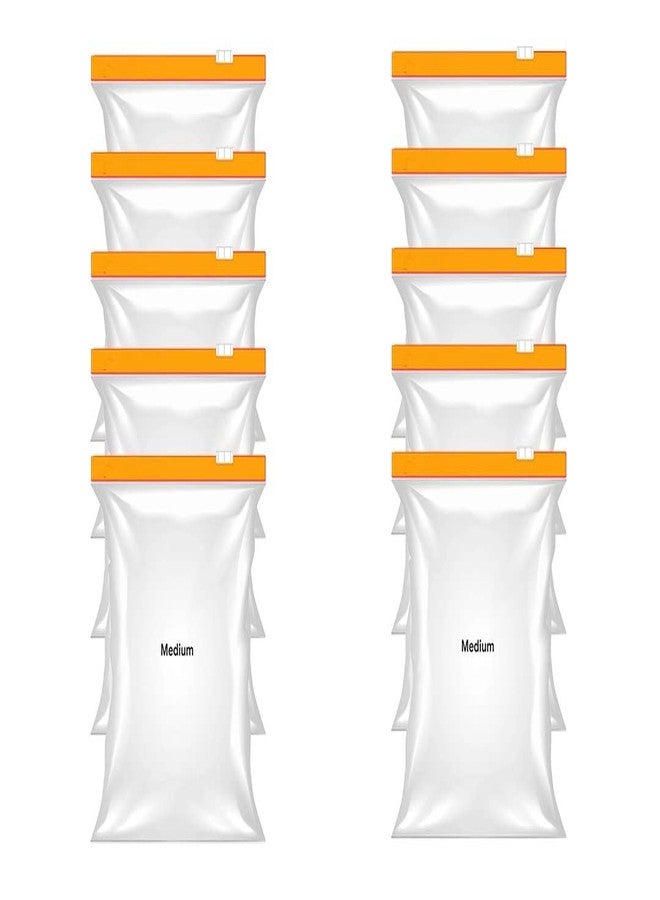 Nirvik Zip lock Pouches, Zip lock Bag For Storage, Freezer RE-USABLE Zipper Bags, Ziplock Bags For Fridge Storage, Medium 9"X 10"(22.86cm X25.4cm)(Orange 10 Piece) - Image 2