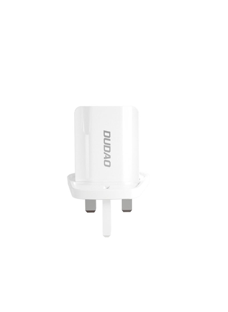 DUDAO INET wall charger with UK plug 2.4A Dual USB Charger With Cable Micro Combo Set-A2UK - Image 3