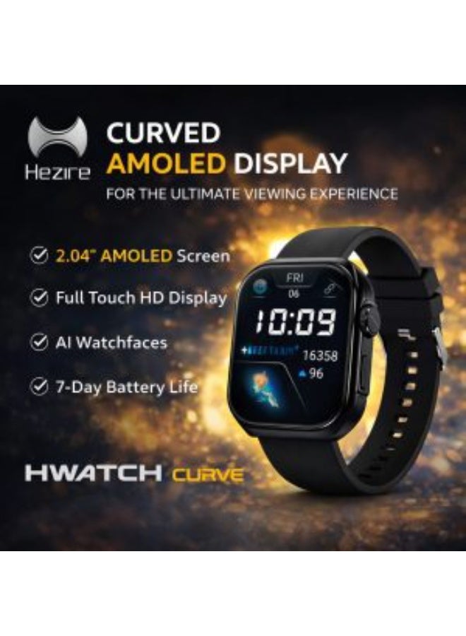 هيزاير ساعة Hezire HWatch Curve الذكية - شاشة عالية الدقة، متتبع لياقة بدنية، بطارية تدوم 7 أيام - Image 1