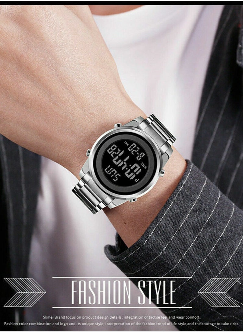 SKMEI - Men's Digital Business Watch - 52 mm - Silver - Image 1