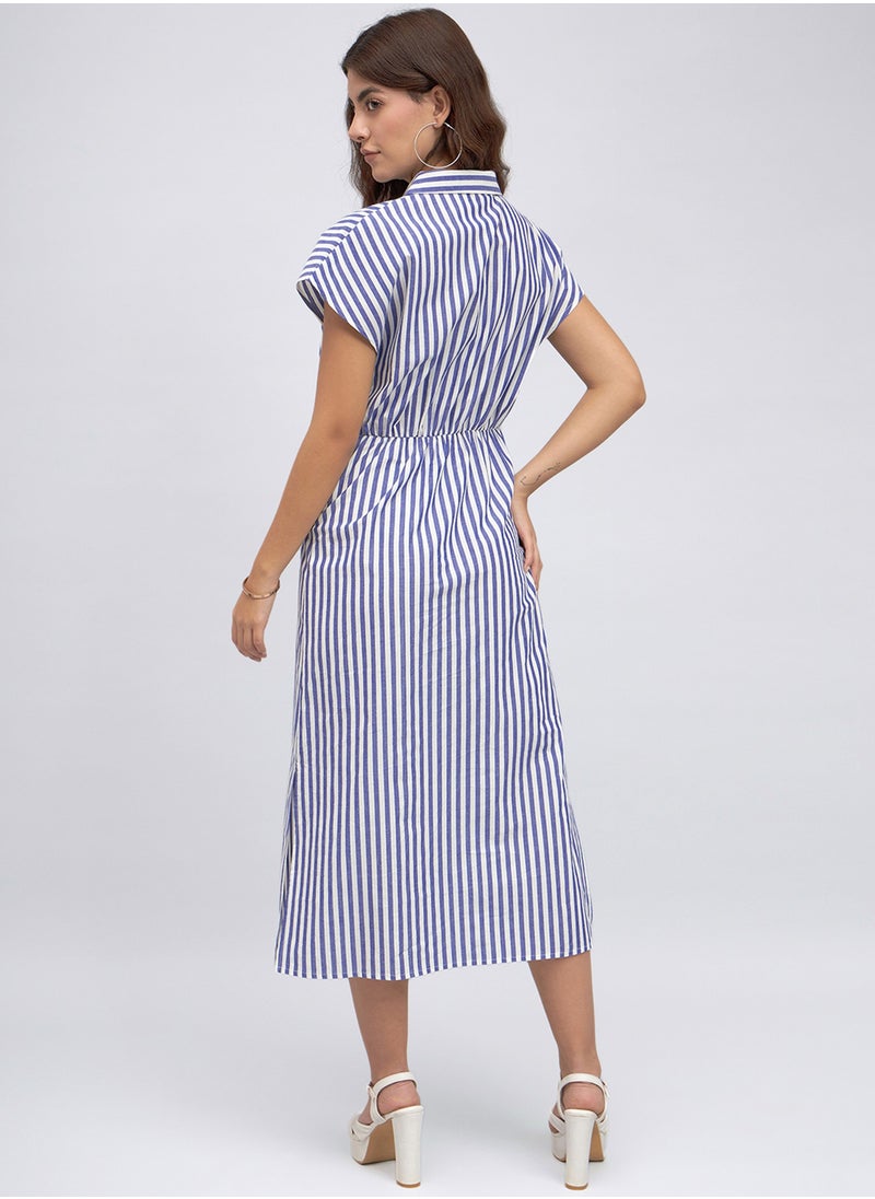 Dennis Lingo Blue Dress for Women - 100% Cotton, Regular Fit  - Image 5