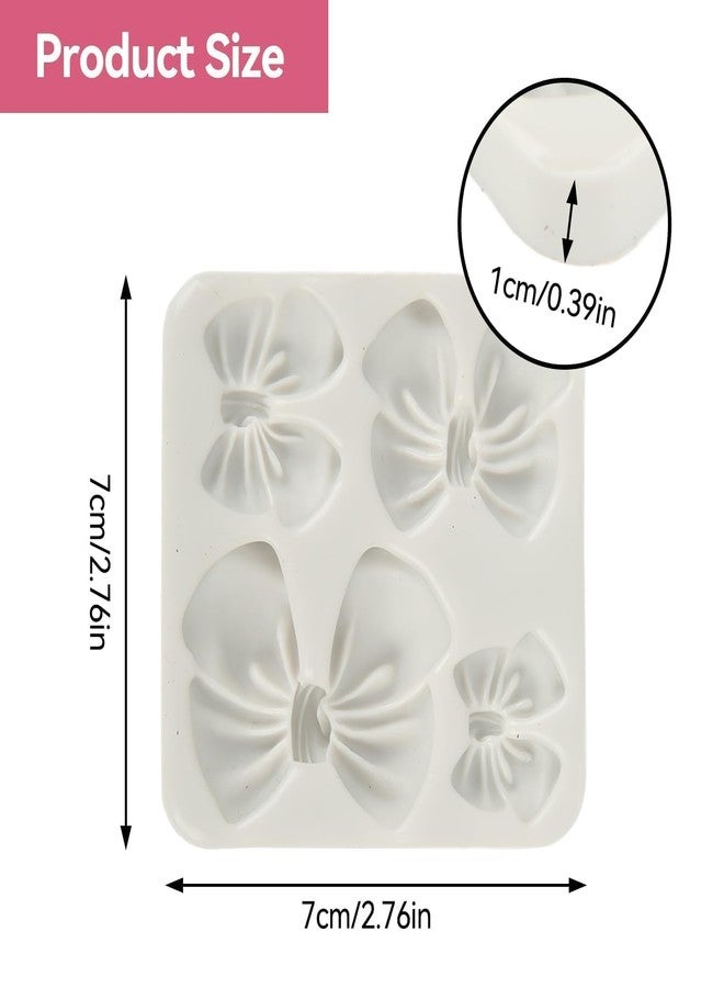 Beufee Fondant Bow Molds, 2 Pcs Mini Bow Silicone Fondant Molds Bow Molds for Chocolate Cartoon Bow Silicone Mold for Cupcake Cake Decoration - Image 3