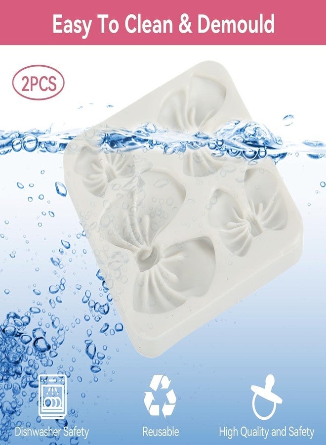 Beufee Fondant Bow Molds, 2 Pcs Mini Bow Silicone Fondant Molds Bow Molds for Chocolate Cartoon Bow Silicone Mold for Cupcake Cake Decoration - Image 5