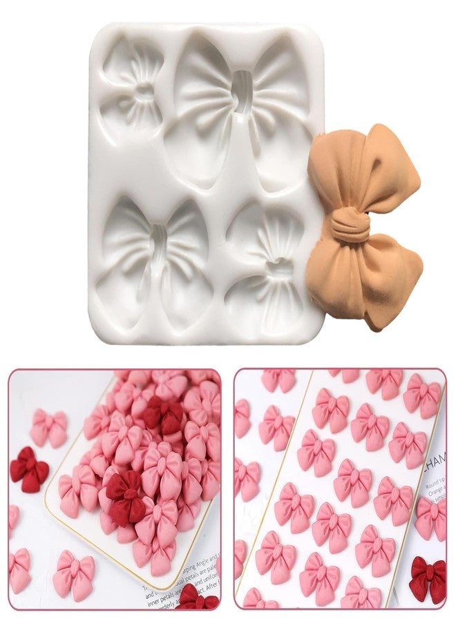 Beufee Fondant Bow Molds, 2 Pcs Mini Bow Silicone Fondant Molds Bow Molds for Chocolate Cartoon Bow Silicone Mold for Cupcake Cake Decoration - Image 4