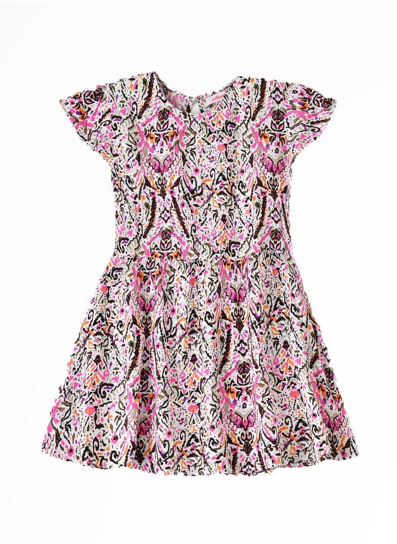 Jelliene Tween Trendsetter: Girls' Flowy Viscose Dress Breezy Comfort & Summer Style  - Image 1