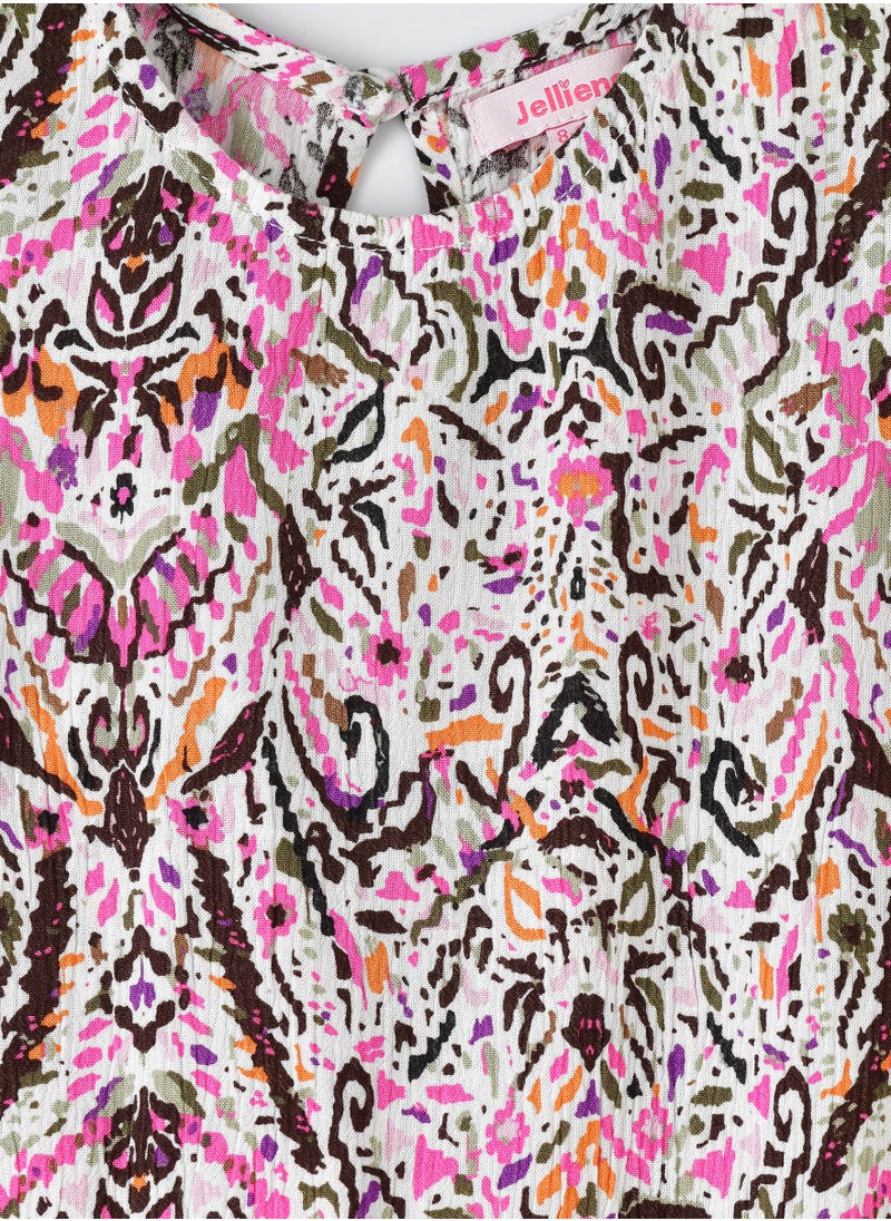 Jelliene Tween Trendsetter: Girls' Flowy Viscose Dress Breezy Comfort & Summer Style  - Image 3
