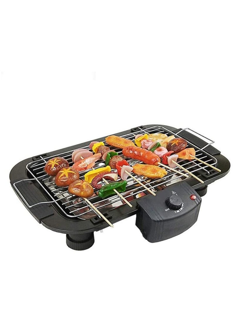 BBQ - Smokeless Indoor/Outdoor Electric Grill Portable Tabletop Grill Kitchen BBQ Grills Adjustable Temperature Control,Removable Water Filled Drip Tray,2000W,Black - Image 1