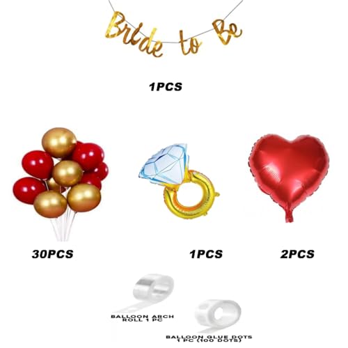SOI Bride To Be Decoration Set Combo 36Pcs- Bride To Be Letters Bachelorette Party Supplies Decorations Combo | Bridal Shower Decorations Kit | Bride To Be Accessories | Bride To Be Decor - Image 2