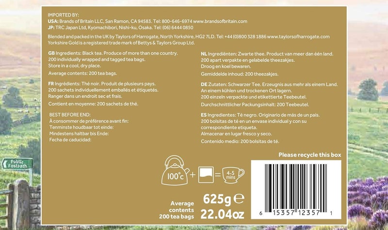 Taylors of Harrogate Yorkshire Gold Wrapped Tea Bags, 200 Count - Image 4