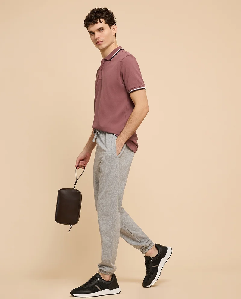 أر أند بي Solid Joggers with Drawstring Waist