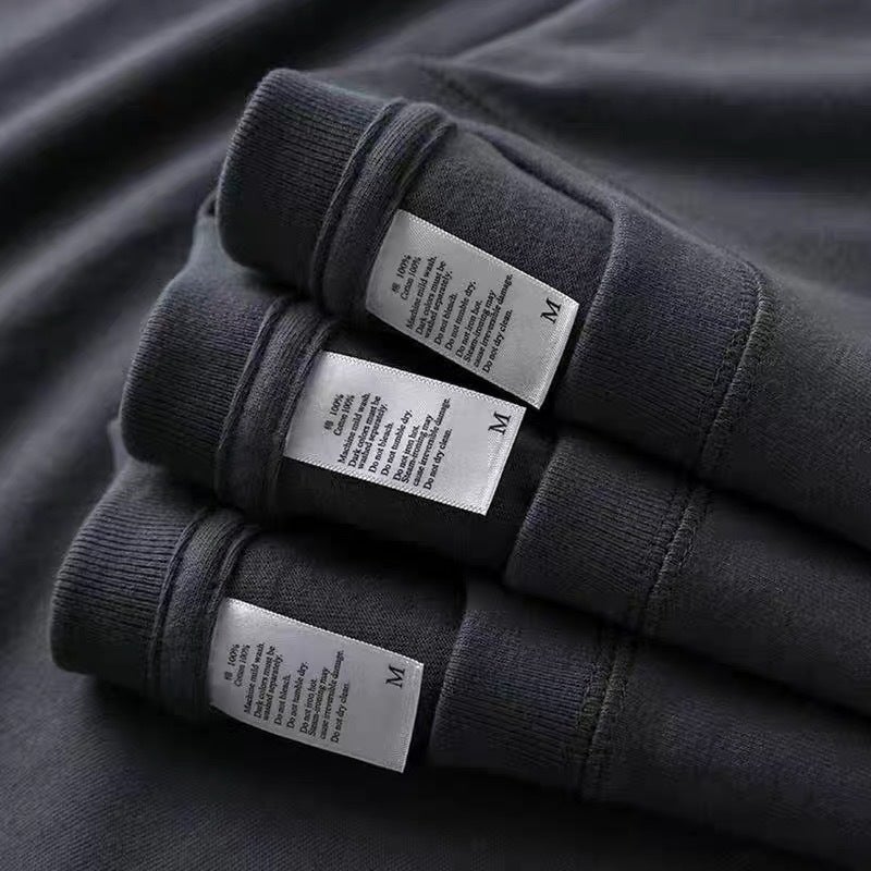 Senior Gray 300G Heavy Short Sleeve T-Shirt Summer Men'S And Women'S Fashion Brand Half Sleeve Oversize American Base Shirt - Image 4