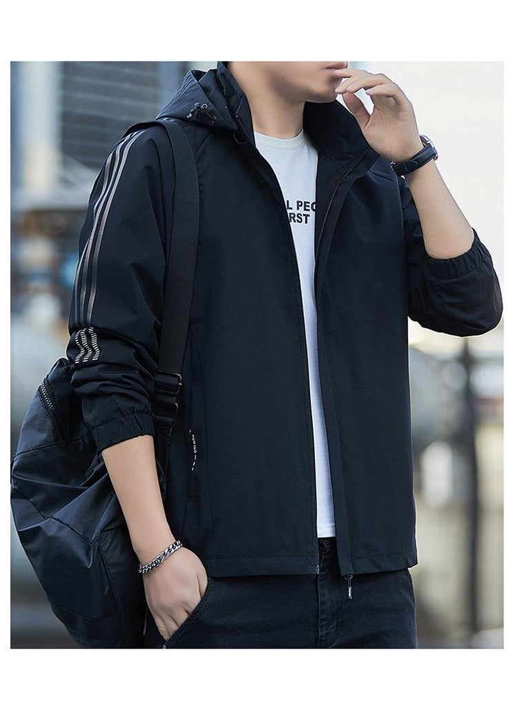 Fashionable Men's Windproof And Waterproof Outdoor Sports Hooded Jacket  - Image 2
