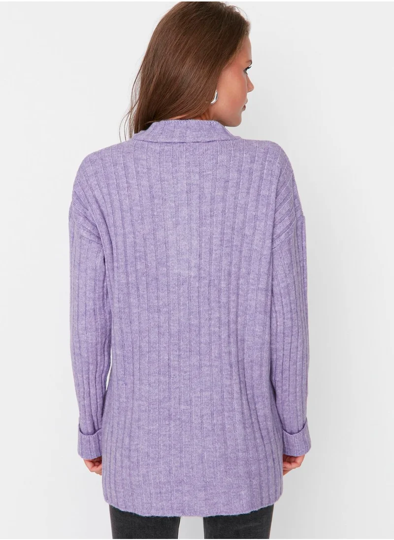 trendyol Button Detail Ribbed Sweater